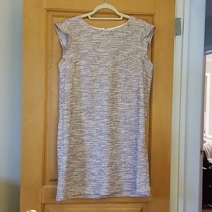 Gray and pink tweed dress